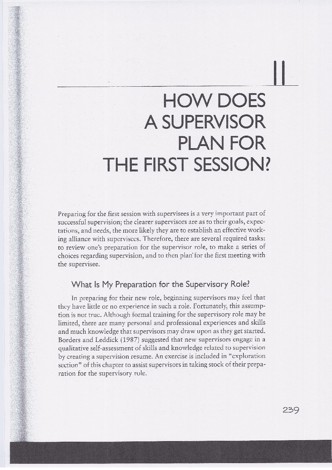 How Does a Supervisor Plan for the First Session Jane M. Campbell 2000