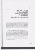 How Does a Supervisor Plan for the First Session Jane M. Campbell 2000